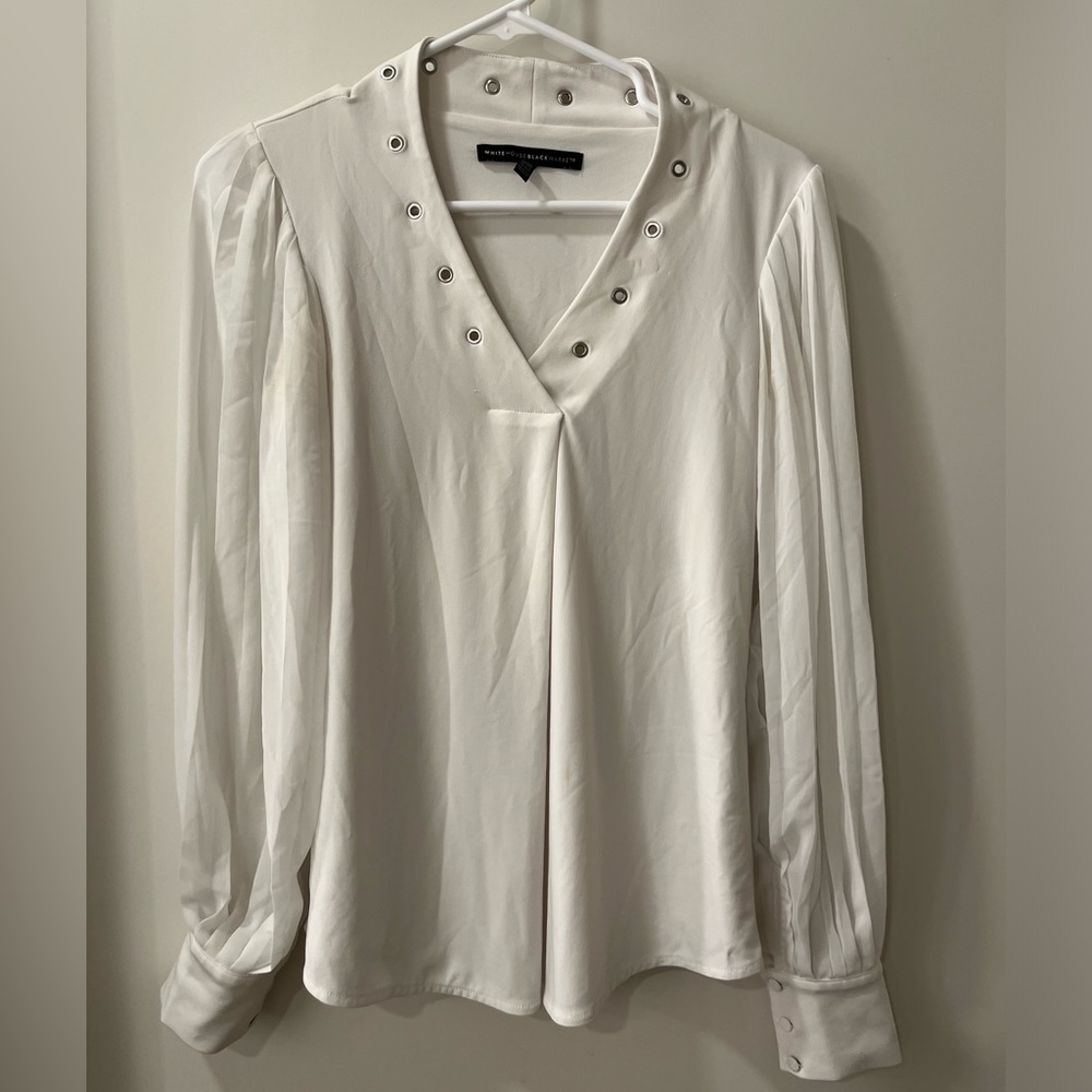 White House Black Market Organza Sleeve Blouse